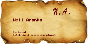 Noll Aranka névjegykártya
